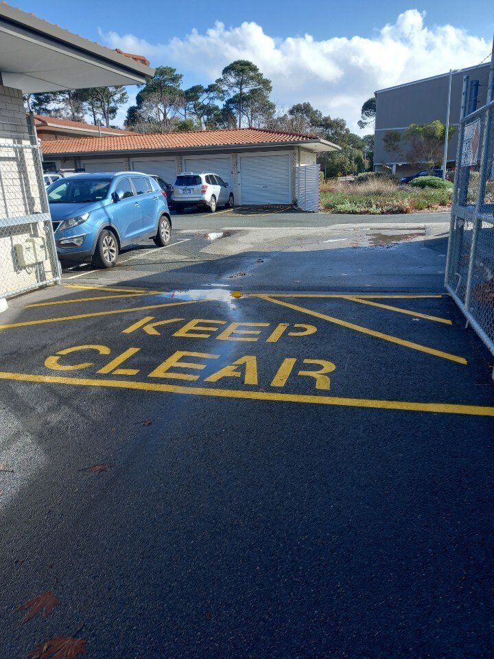 Keep Clear Marking on Asphalt