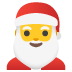 Emoji di Babbo Natale con barba bianca, cappello rosso e viso sorridente