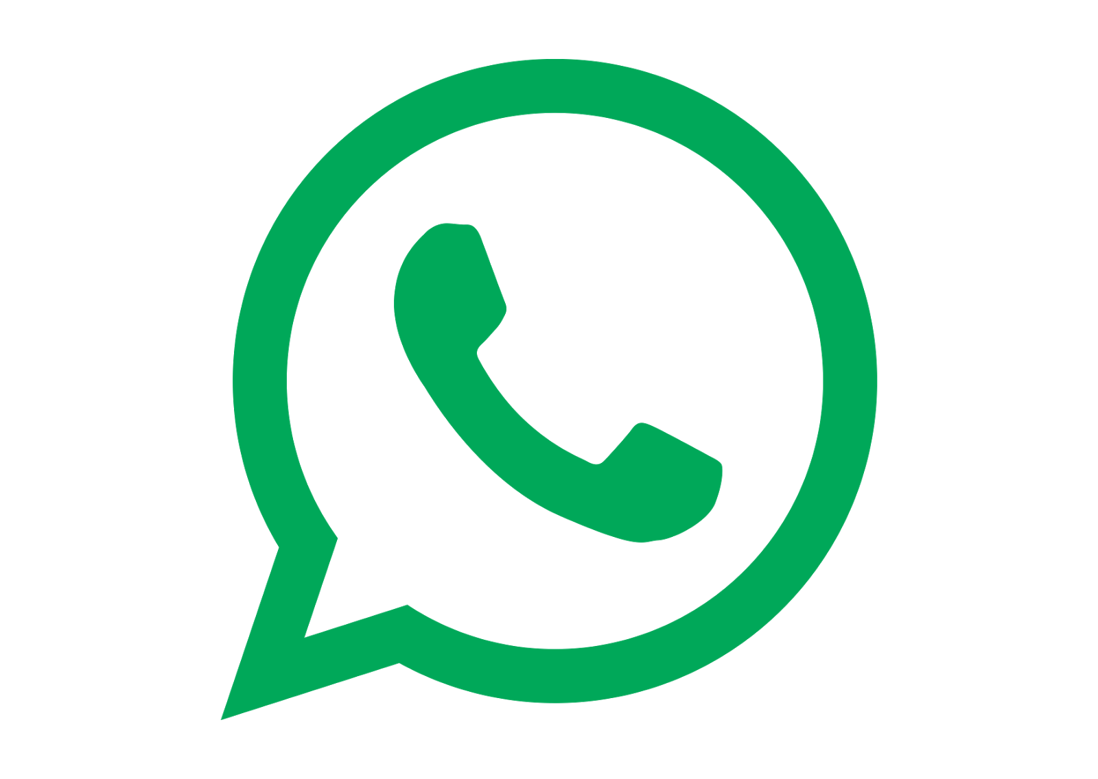 Logo verde della bolla di chat di WhatsApp con icona bianca del telefono.