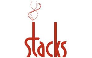 A logo for stacks with a smoke coming out of it