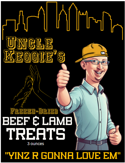 A poster for uncle keggie 's beef and lamb treats