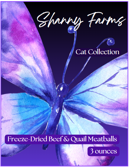 A package of freeze dried beef and quail meatballs from shanny farms