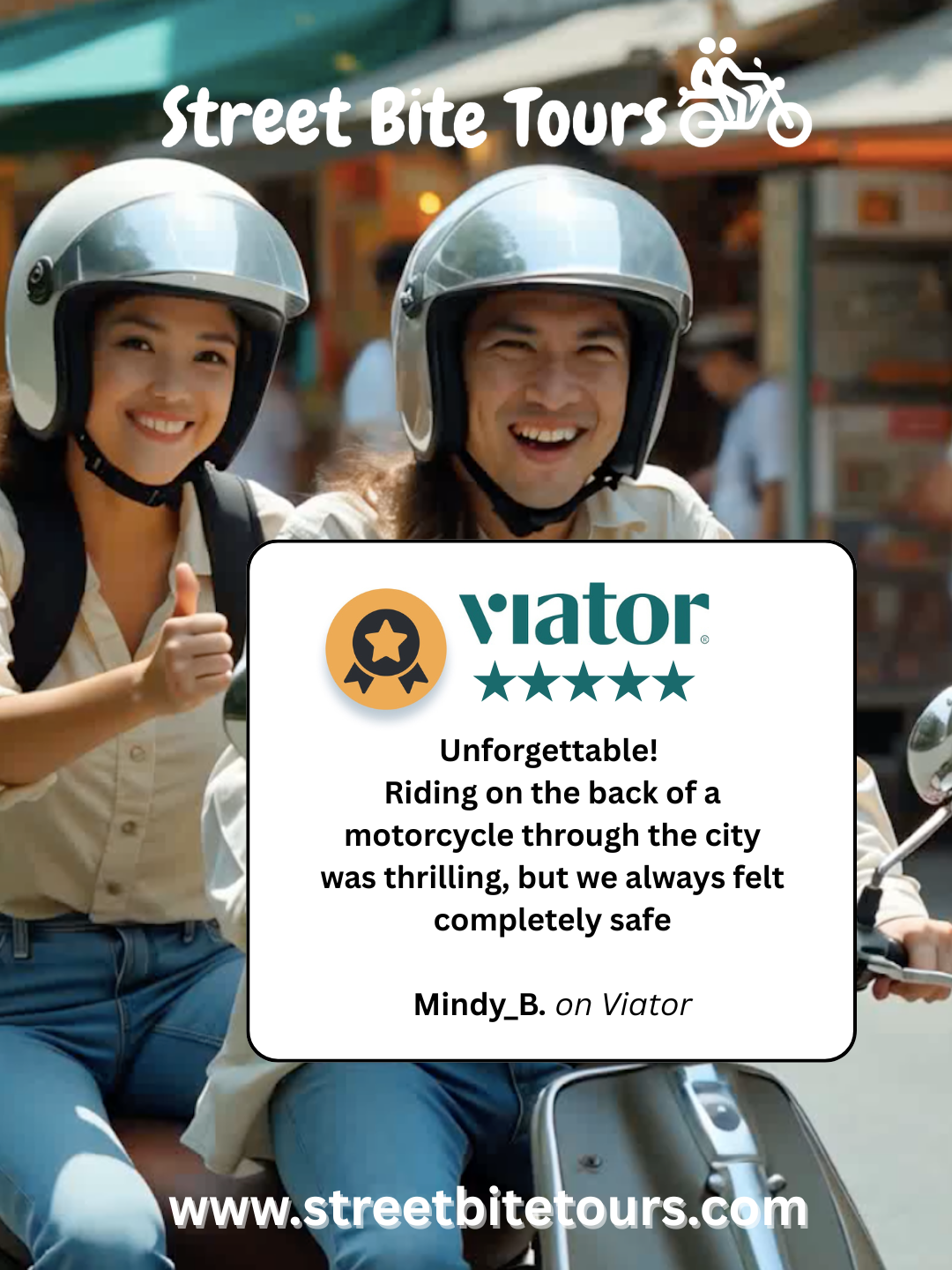 Unforgottable! riding n the back of the motorcycle through the city was thrilling, but we always felt completely safe