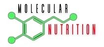 Molecular Nutrition logo with green molecule graphic and black and red text on white background