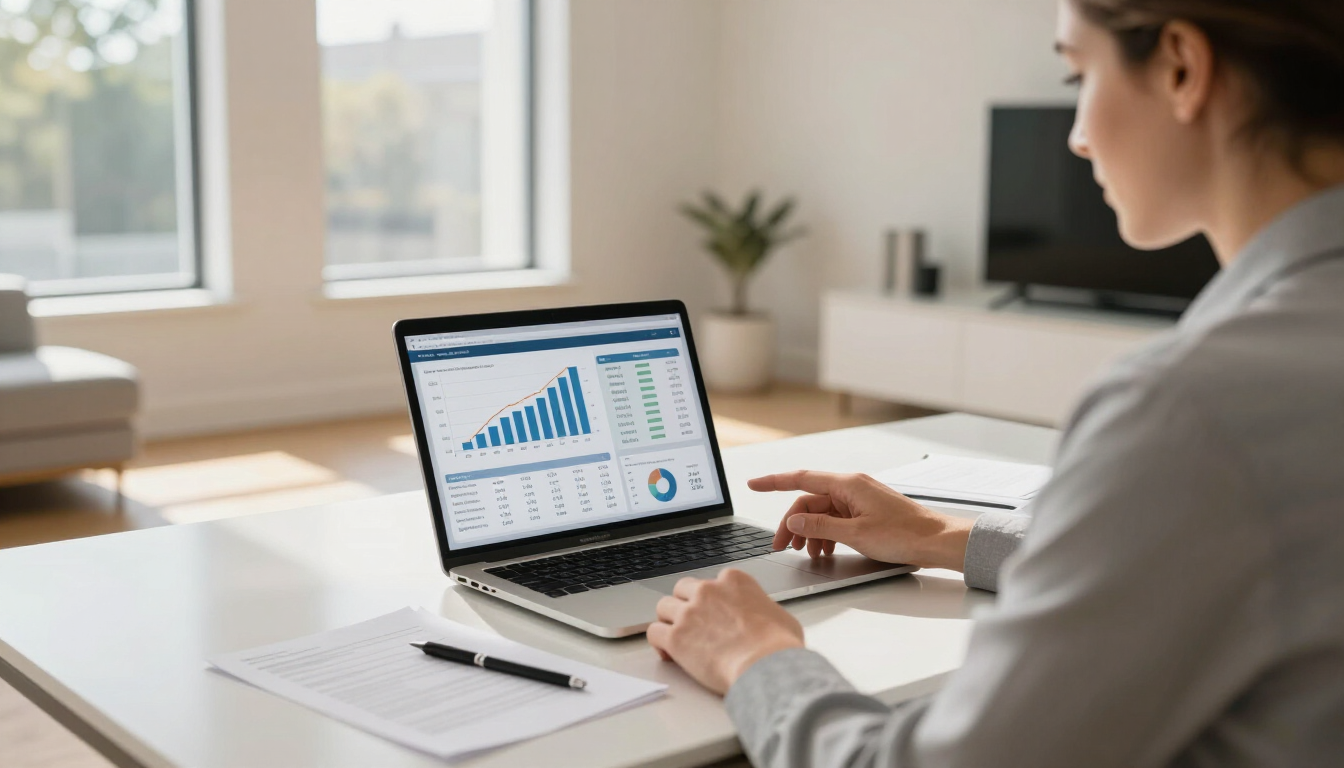 IncentiScore property value analysis on a laptop
