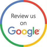 A google logo that says review us on google