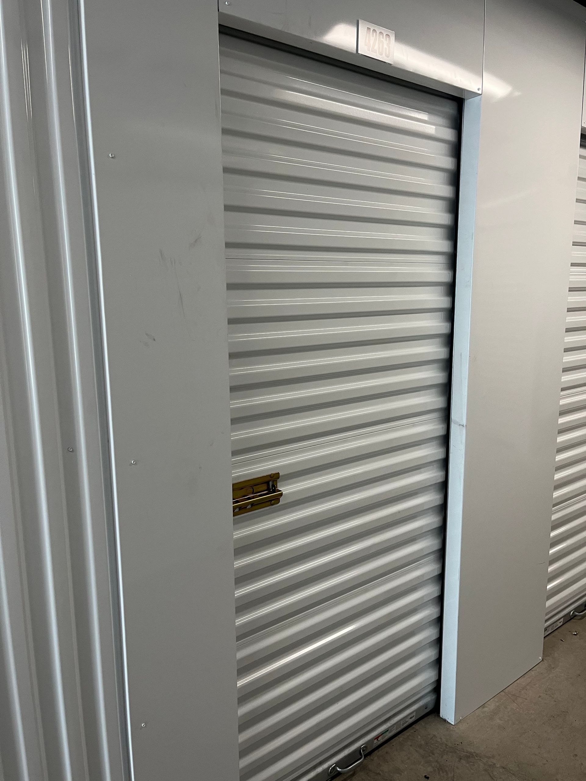 Storage unit garage door installation