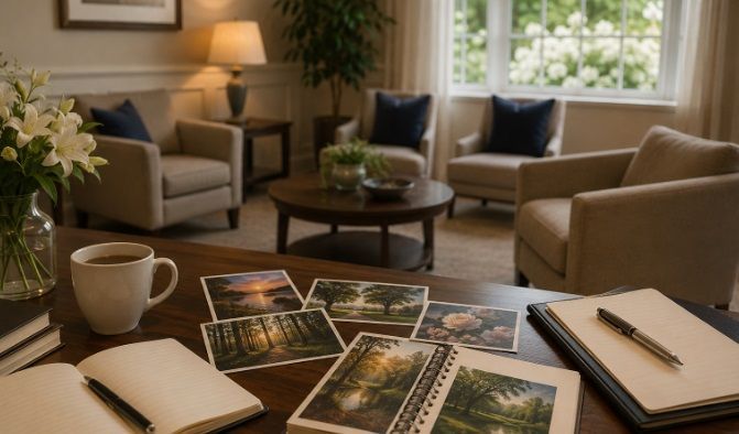 Cozy funeral home consultation room for funeral homes New Bedford, MA