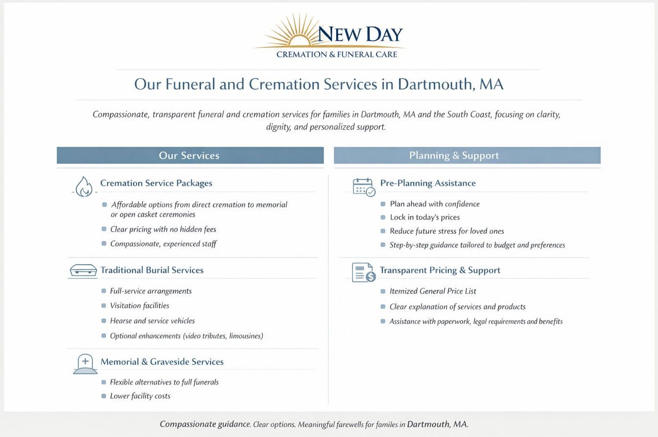 funeral and cremation services in Dartmouth MA infographic