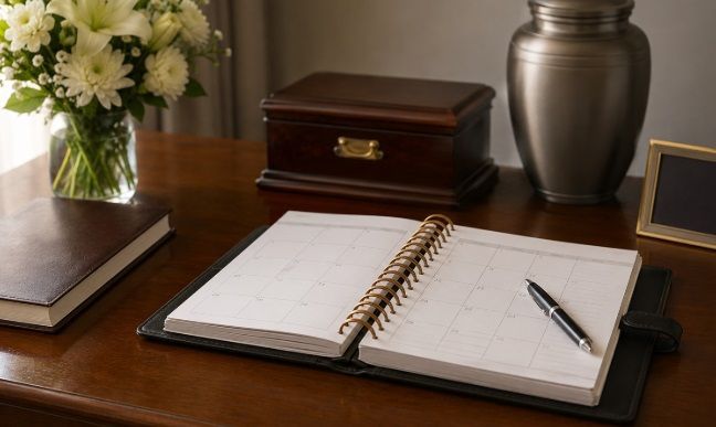 Funeral homes New Bedford, MA scheduling planner with memorial arrangement
