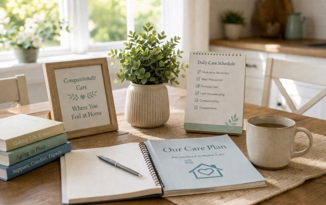 planning documents and soft natural light, representing funeral homes New Bedford, MA