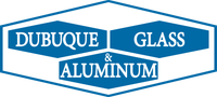 Dubuque Glass & Aluminum blue-and-white company logo in a hexagonal outline