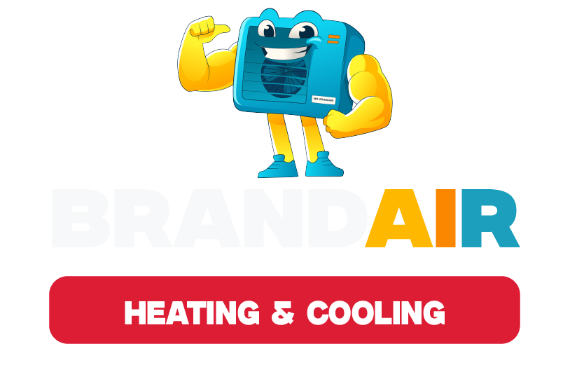 A logo for a company called brandair heating and cooling
