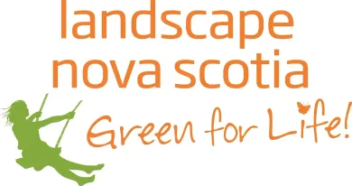 a logo for landscape nova scotia green for life