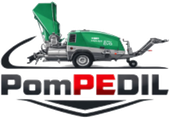 Logo PomPEDIL con cippatrice verde su sfondo bianco.
