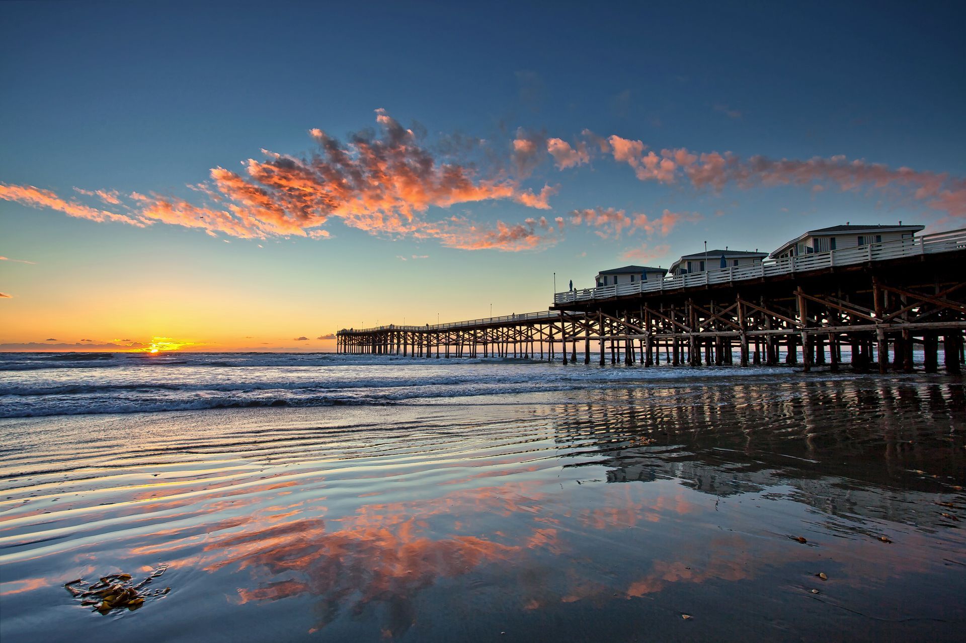 crystal pier at sunset