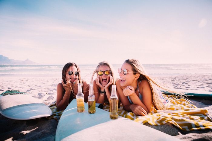 girls on the beach