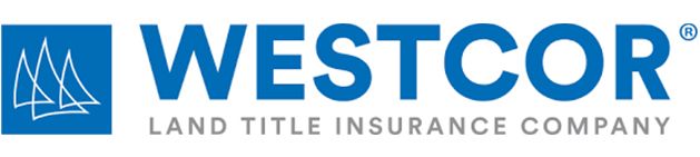Logo for Westcor Land Title Insurance Company. Blue text and sailboat symbol on white background.