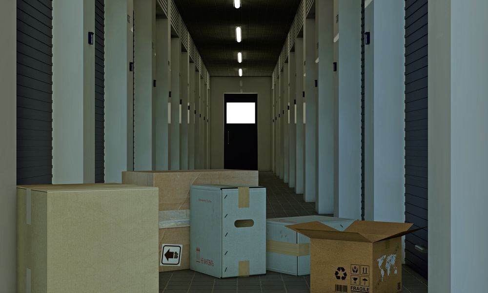 Modern Self-Storage Units And Boxes On The Aisle — Self Storage in Kwinana, NT