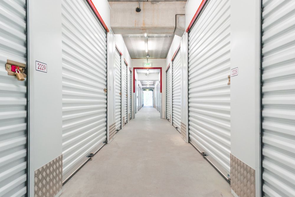 Hallway With White Storage Units — Self Storage in Port Lincoln, NT