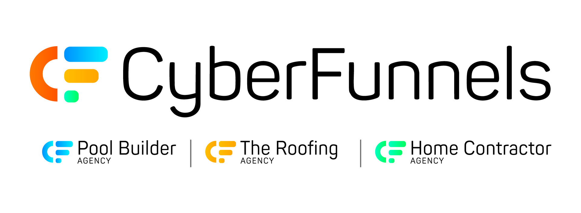 A logo for cyber funnels is shown on a white background.