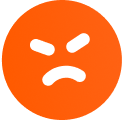 Angry orange face.