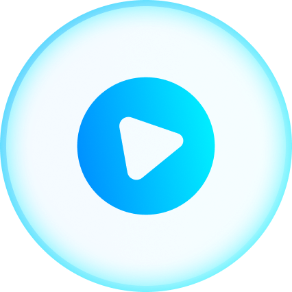 Blue play button icon in a light blue circle.