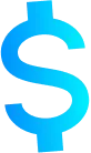 Blue dollar sign.