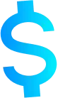 Blue dollar sign.