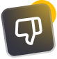 Clock icon with a white clock face on a dark blue square with a light blue circle on top right.