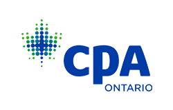 The cpa ontario logo has a maple leaf on it.