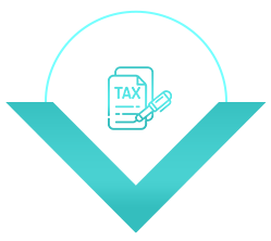 A line drawing of a tax form with a pen.