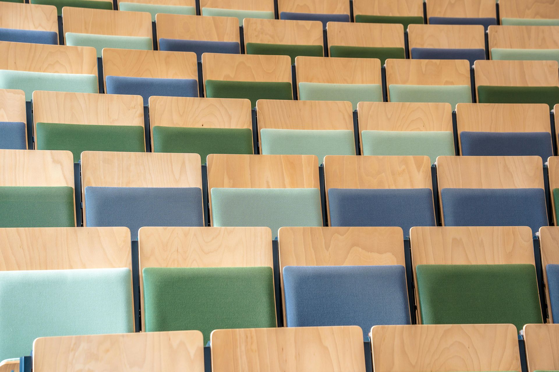 rows of auditorium chairs
