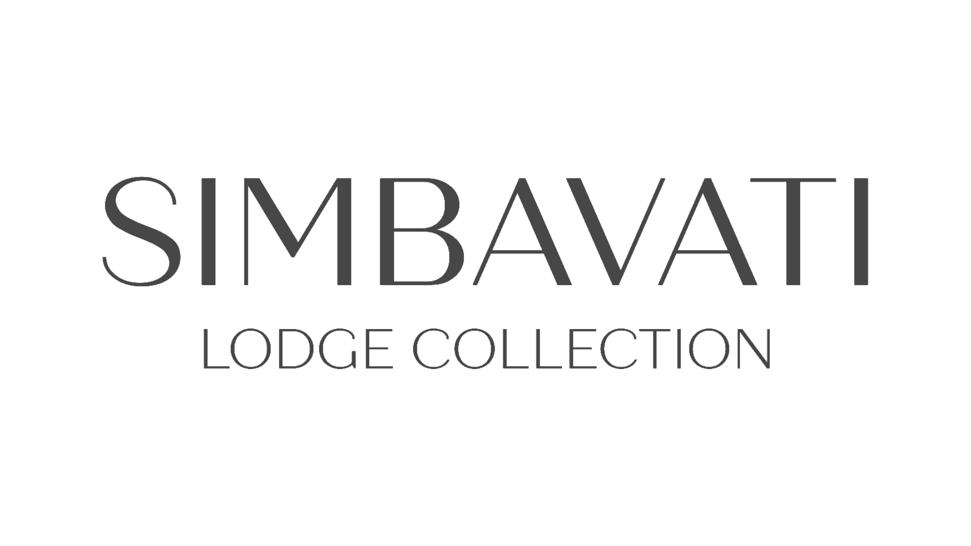 A black and white logo for simbavati lodge collection.