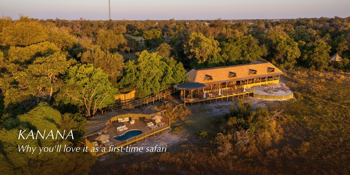Kanana, a luxury safari camp surrounded by waterways in Botswana.