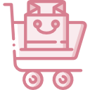 a shopping cart with a box