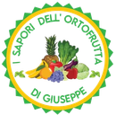 Circular fruit and vegetable logo reading “I SAPORI DELL' ORTOFRUTTA DI GIUSEPPE” with assorted produce in the center