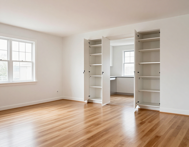 Empty home interior prepared for move-in or move-out cleaning