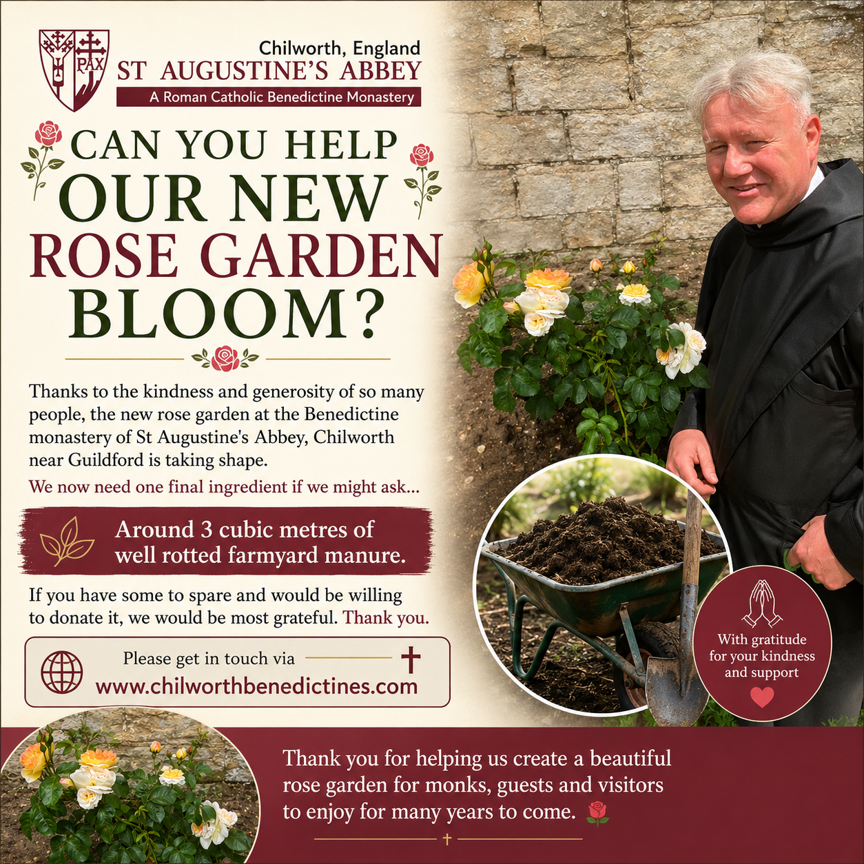 Manure needed by monks