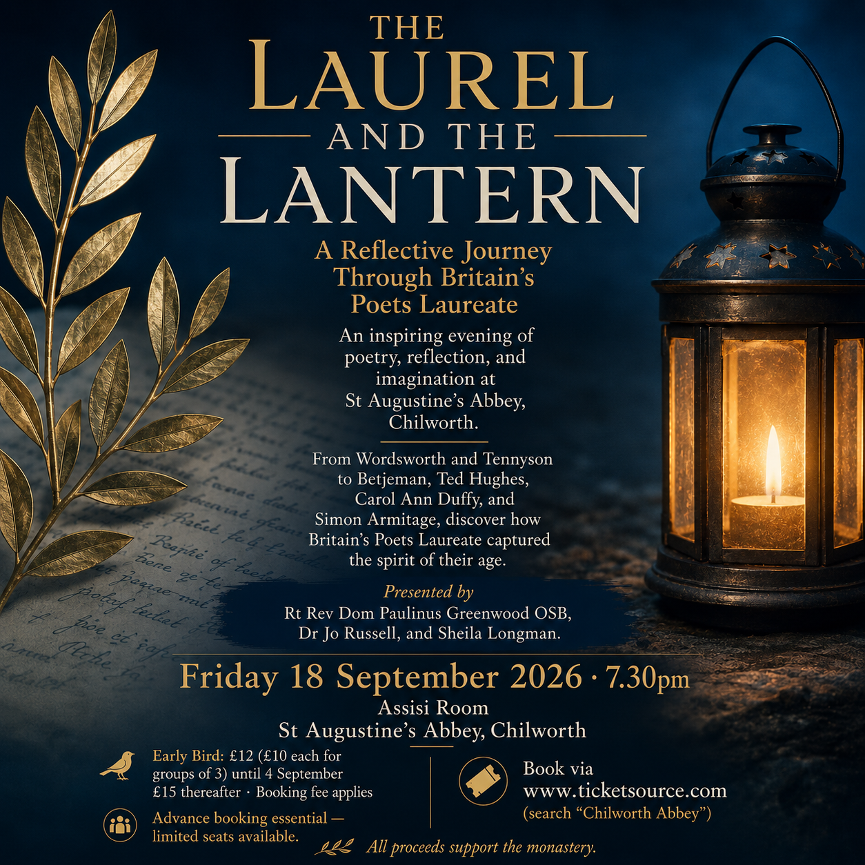 Public talk: THE LAUREL AND THE LANTERN - A Reflective Journey Through Britain’s Poets Laureate