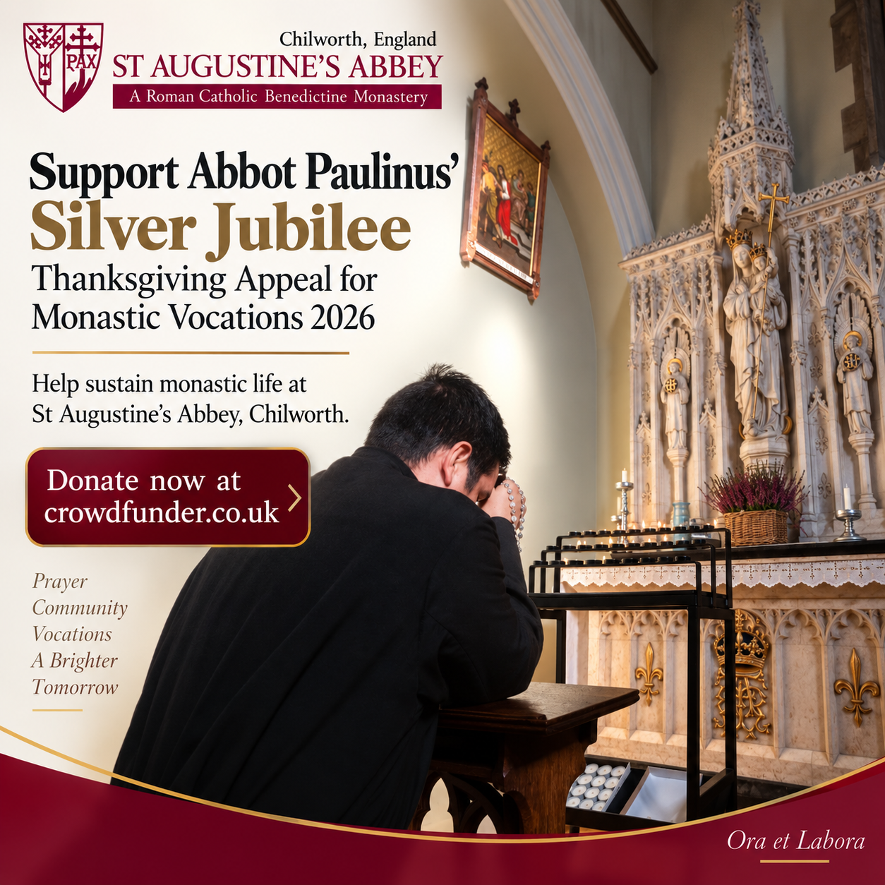 Abbot Paulinus' chosen charity appeal 2026
