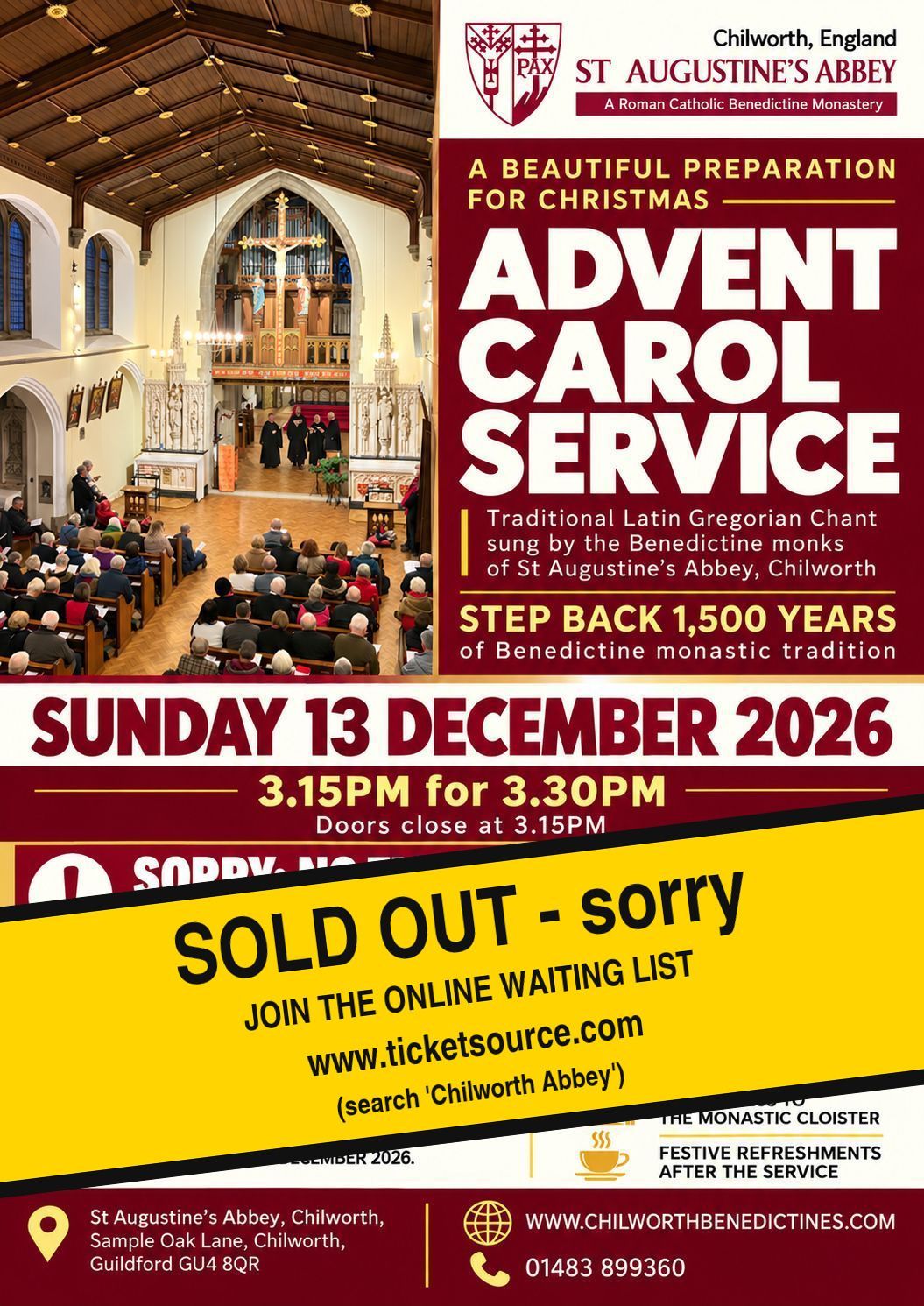 ADVENT CAROL SERVICE with traditional Gregorian Chant