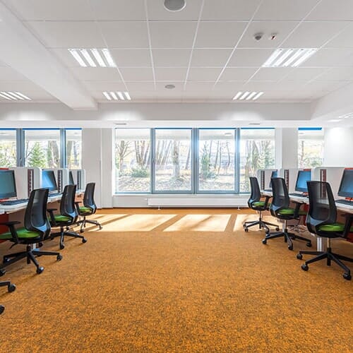Hardwood Floor Installation — Spacious IT Classroom With Window in Staten Island, NY