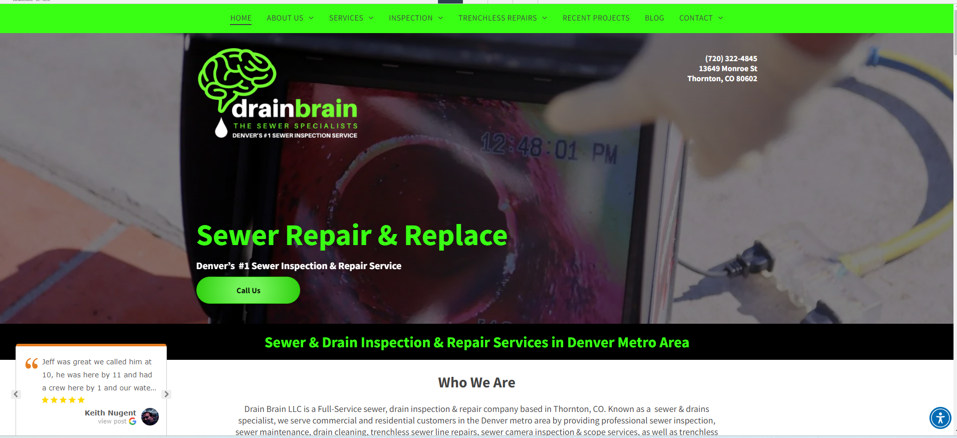 sewer repair company near me in Denver, Lakewood, Commerce City, Westminster, Thornton, and Northglenn, CO