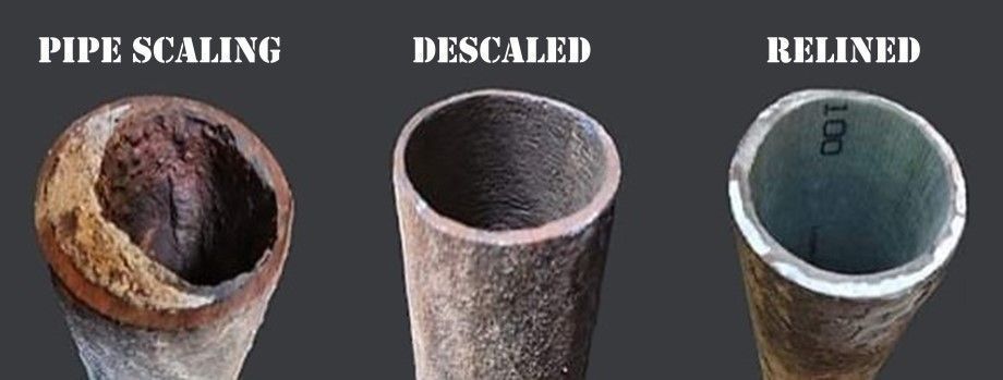 Three different types of pipes are lined up next to each other.