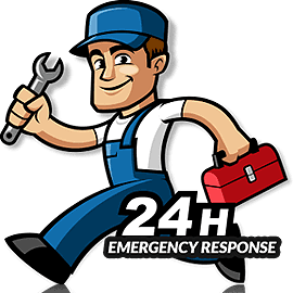 Drain Brain LLC plumber holding a wrench and a toolbox.
