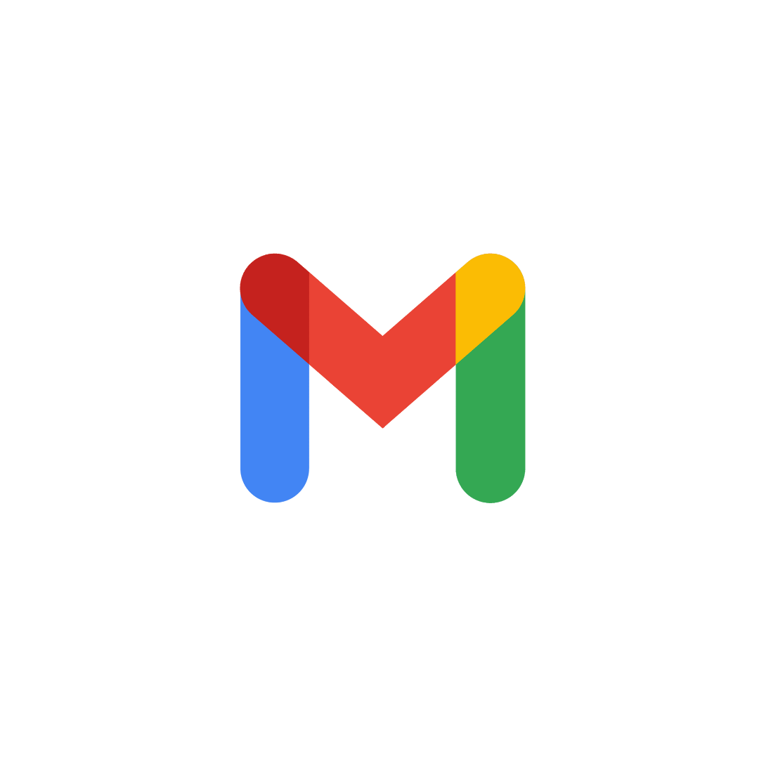A colorful letter m is on a white background.