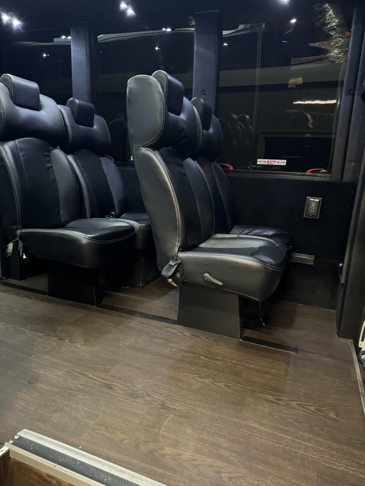 executive shuttle coach bus with restroom
