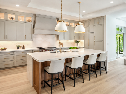 Kitchen remodel with white cabinets