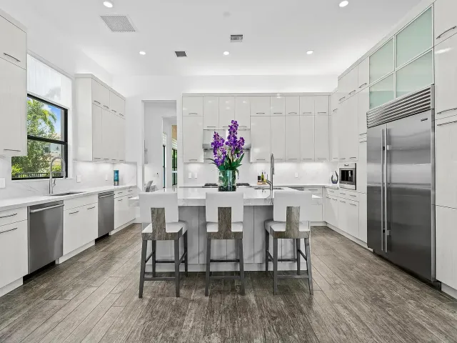 Modern kitchen with island seating
